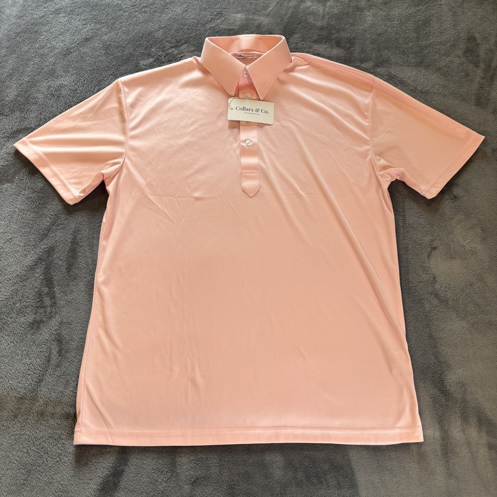 Collars & Co Dress Polo Shirt Mens Large Performance Quick Dry Stretch New NWT